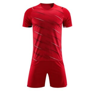 Red Custom Logo Soccer Breathable Quick-Drying Kit | OEM Team Uniform Manufacturer