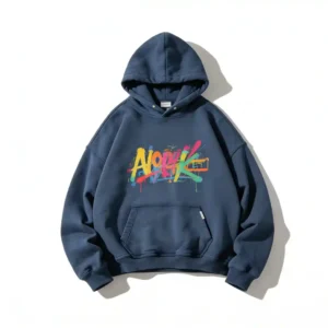 Custom Screen-Printed Hoodies with Patterned Cartoon Graffiti for Street Hip-Hop Styles