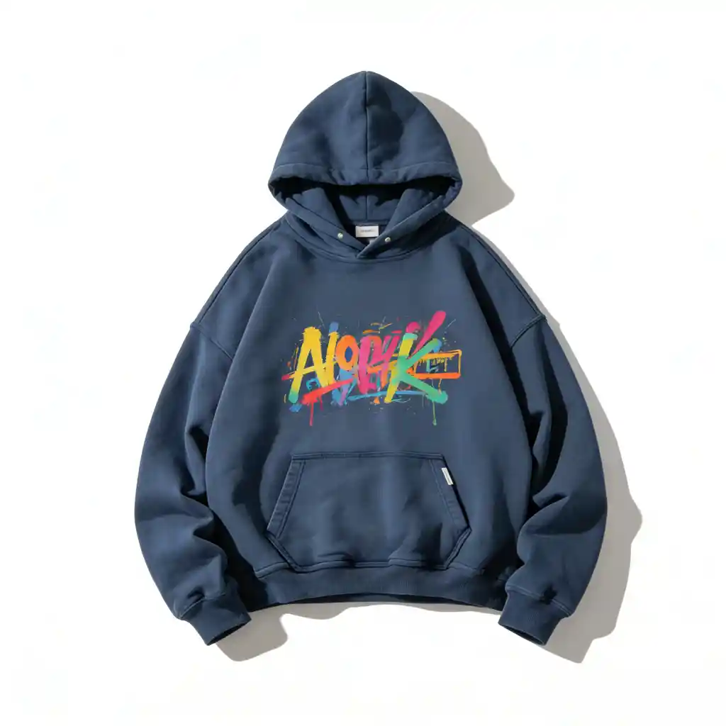 Custom Screen-Printed Hoodies with Patterned Cartoon Graffiti for Street Hip-Hop Styles