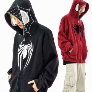 Spider Towel Embroidered Zipper Sweatshirt — Full Zip Up Hoodie