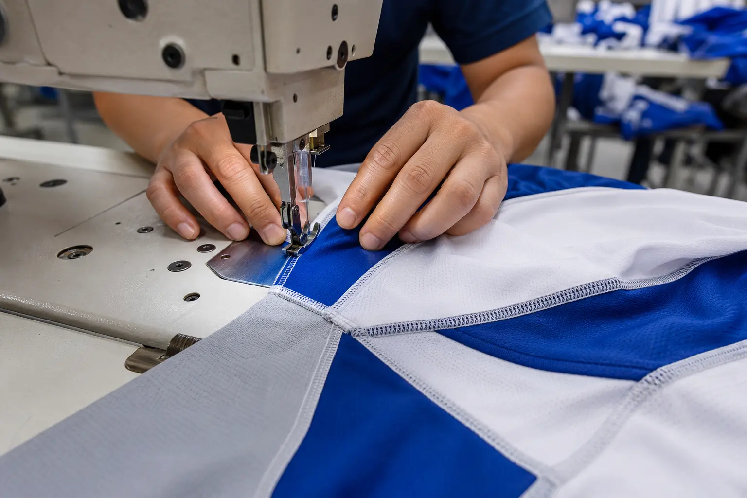 cut and sew custom soccer jersey manufacturing with stretch fabric
