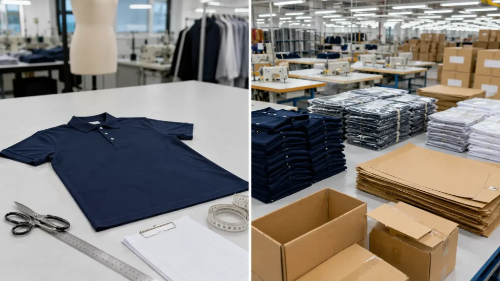 garment sample cost vs bulk cost in custom clothing production