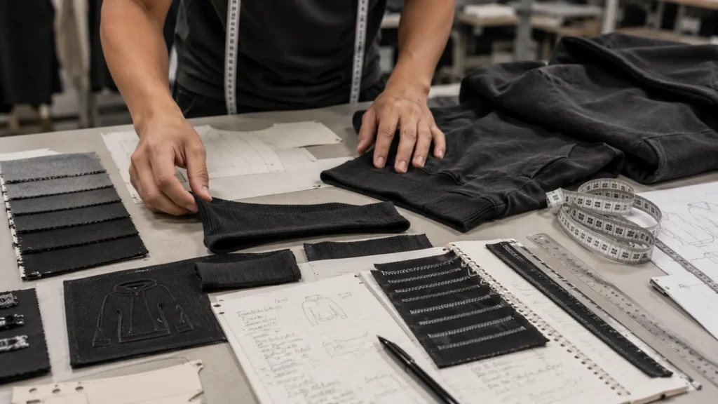 clothing samples cost includes pattern making, fabric sourcing and sample revisions