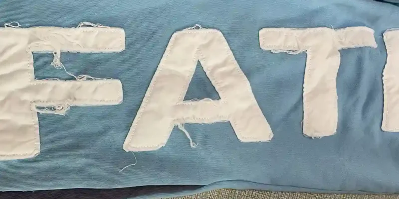 Washed and patched embroidery