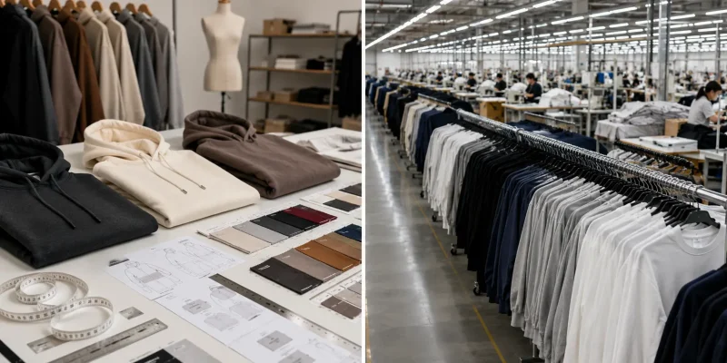 custom streetwear manufacturing vs fast fashion production comparison