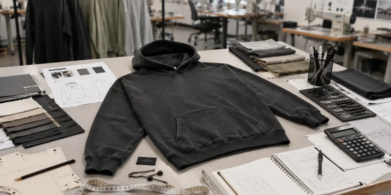 clothing samples cost more than bulk production because of pattern, fabric and setup work